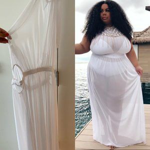 *Plus Size* White Swimsuit dress